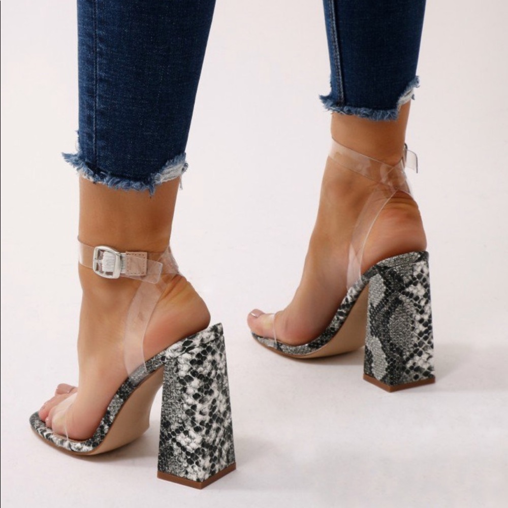 Public Desire Snakeskin Heels